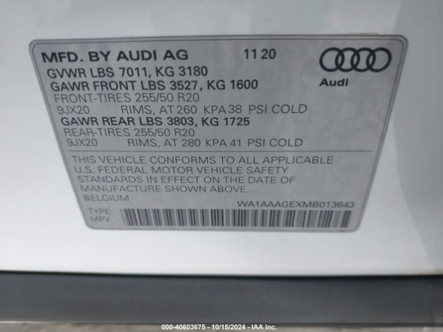 Photo 8 VIN: WA1AAAGEXMB013643 - AUDI E-TRON 