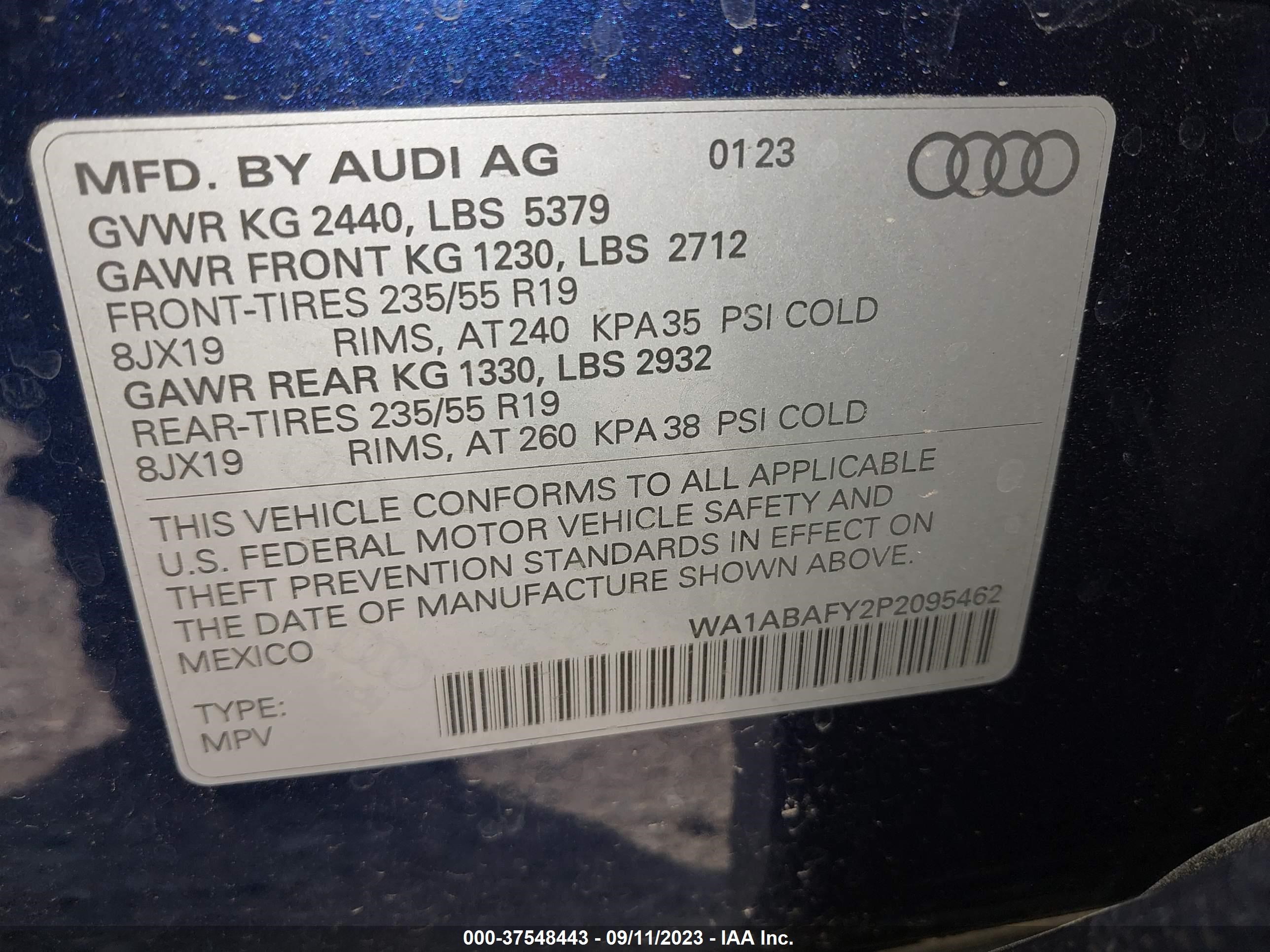 Photo 8 VIN: WA1ABAFY2P2095462 - AUDI Q5 