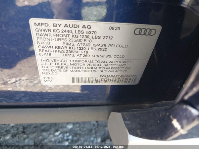 Photo 8 VIN: WA1ABAFY4R2002721 - AUDI Q5 