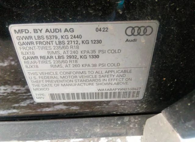 Photo 8 VIN: WA1ABAFY9N2100427 - AUDI Q5 