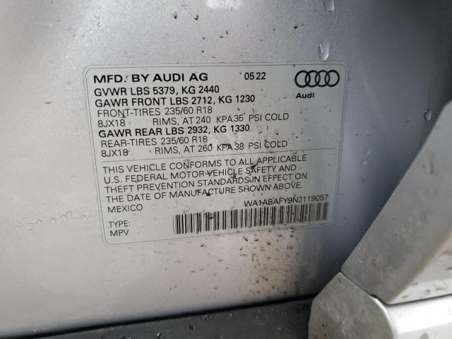 Photo 11 VIN: WA1ABAFY9N2119057 - AUDI Q5 PREMIUM 