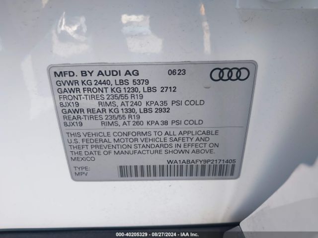 Photo 8 VIN: WA1ABAFY9P2171405 - AUDI Q5 