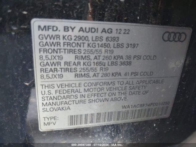 Photo 8 VIN: WA1ACBF74PD010250 - AUDI Q7 