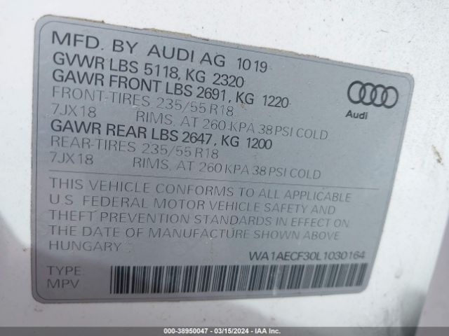 Photo 8 VIN: WA1AECF30L1030164 - AUDI Q3 