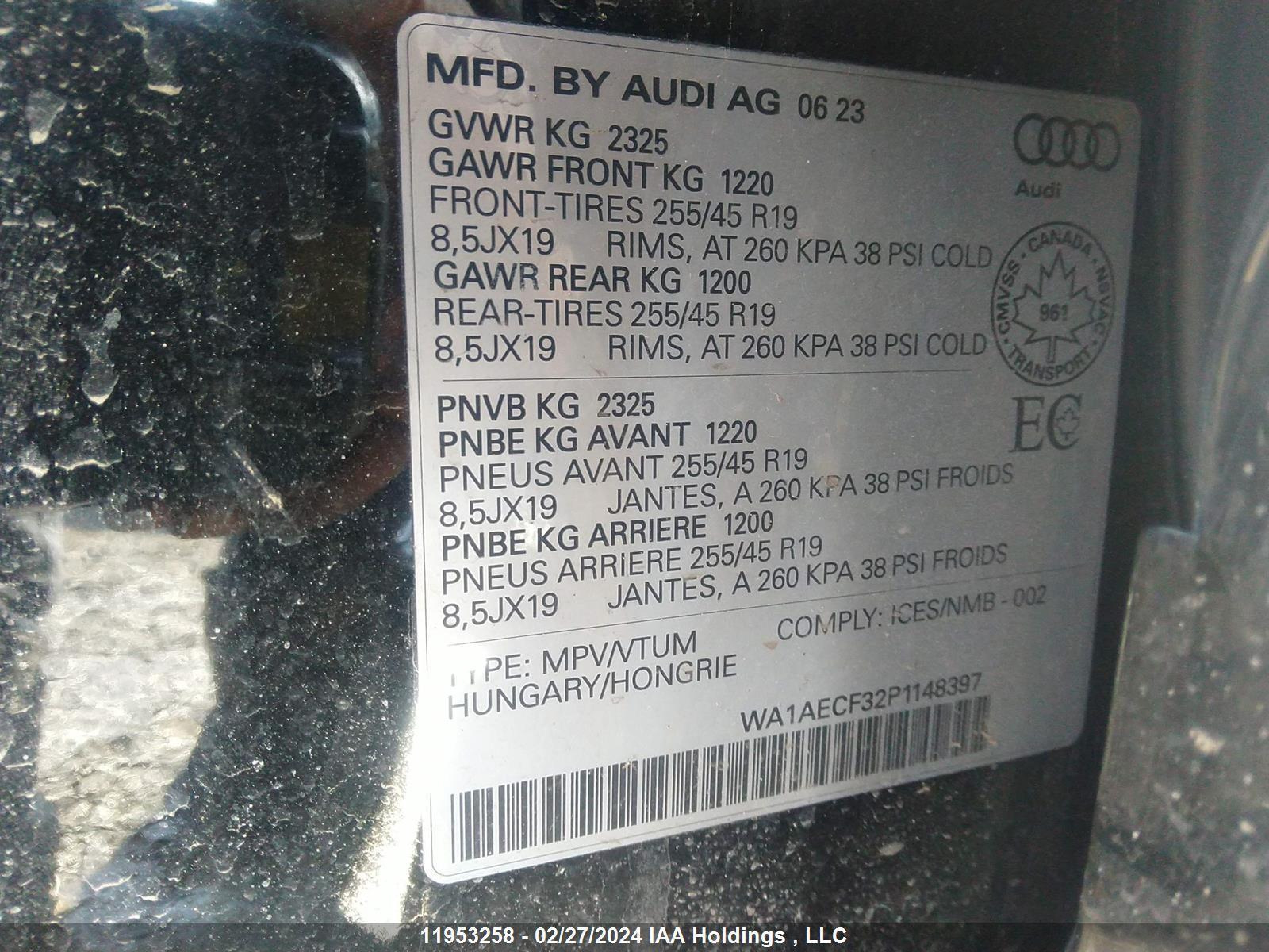 Photo 8 VIN: WA1AECF32P1148397 - AUDI Q3 