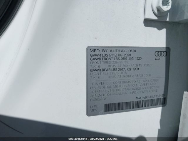 Photo 8 VIN: WA1AECF34L1113435 - AUDI Q3 