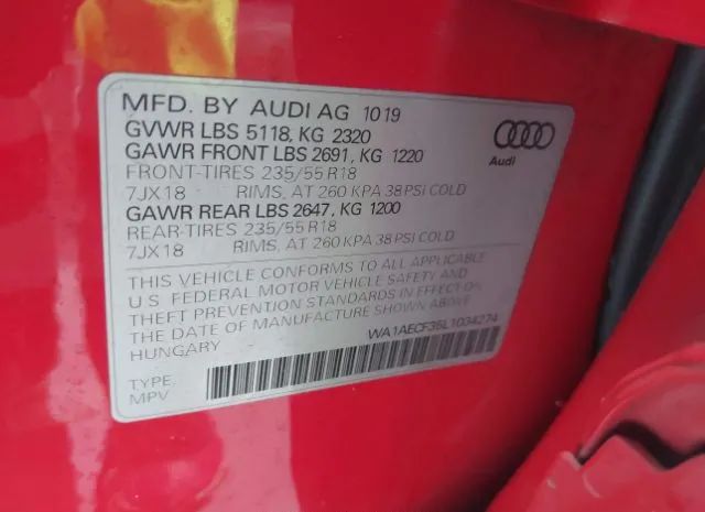 Photo 8 VIN: WA1AECF35L1034274 - AUDI Q3 