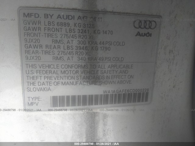 Photo 8 VIN: WA1AGAFE6CD000228 - AUDI Q7 