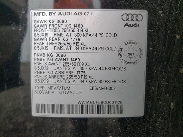 Photo 9 VIN: WA1AGCFE8CD001120 - AUDI Q7 PRESTIG 