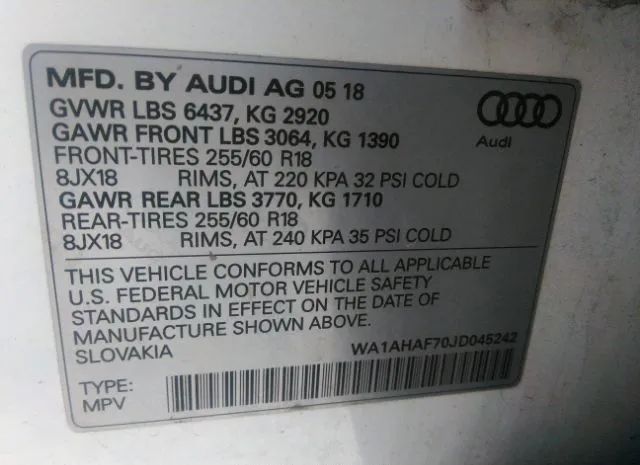 Photo 8 VIN: WA1AHAF70JD045242 - AUDI Q7 