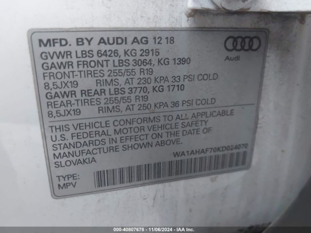 Photo 8 VIN: WA1AHAF70KD024070 - AUDI Q7 