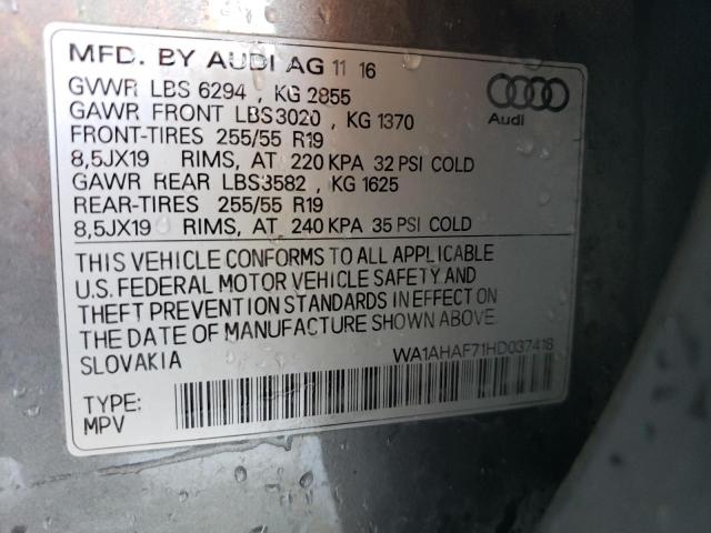 Photo 9 VIN: WA1AHAF71HD037418 - AUDI Q7 PREMIUM 