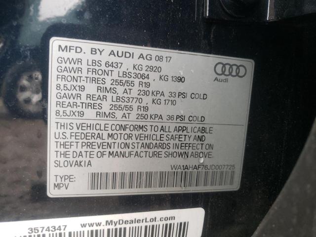 Photo 9 VIN: WA1AHAF76JD007725 - AUDI Q7 PREMIUM 