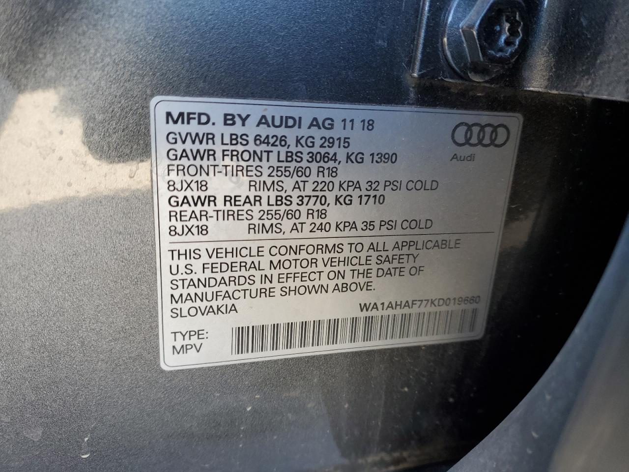 Photo 13 VIN: WA1AHAF77KD019660 - AUDI Q7 