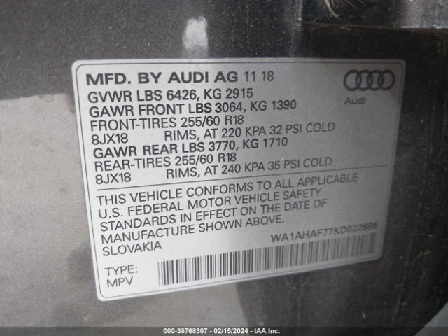 Photo 8 VIN: WA1AHAF77KD022686 - AUDI Q7 