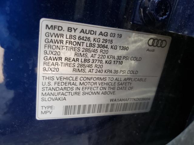 Photo 9 VIN: WA1AHAF77KD039004 - AUDI Q7 PREMIUM 