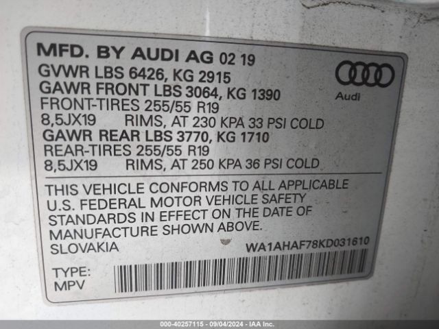 Photo 8 VIN: WA1AHAF78KD031610 - AUDI Q7 