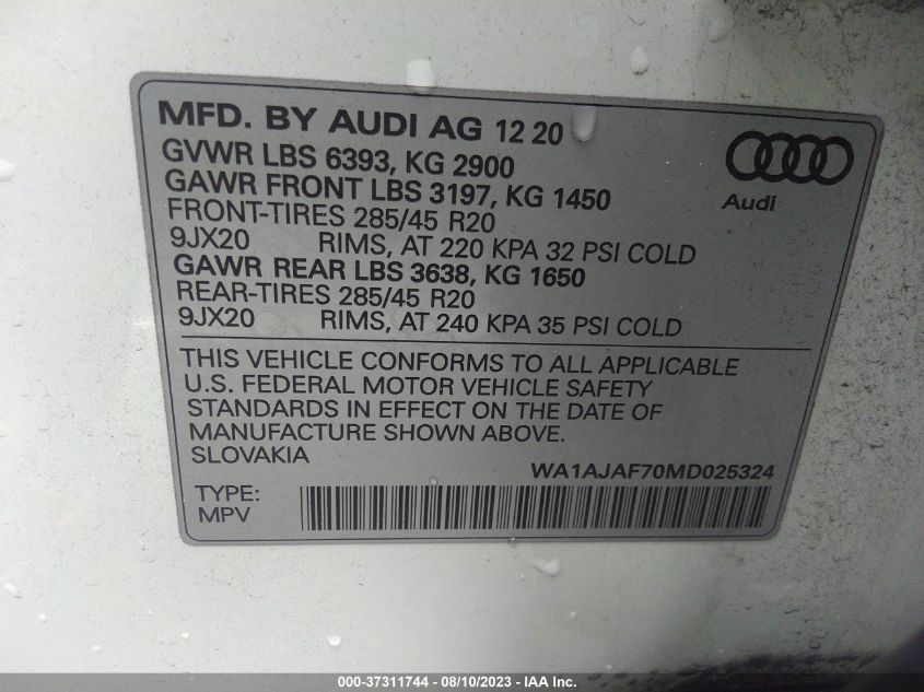 Photo 8 VIN: WA1AJAF70MD025324 - AUDI Q7 