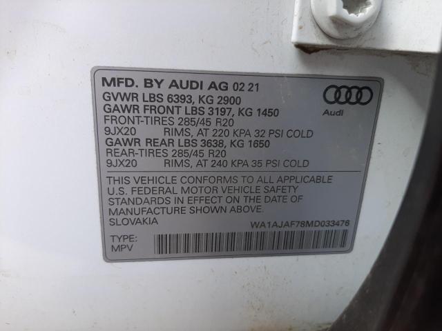 Photo 9 VIN: WA1AJAF78MD033476 - AUDI Q7 PREMIUM 