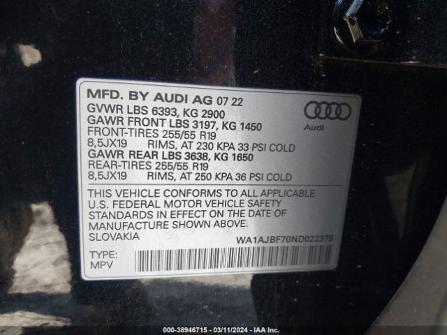 Photo 8 VIN: WA1AJBF70ND022379 - AUDI Q7 