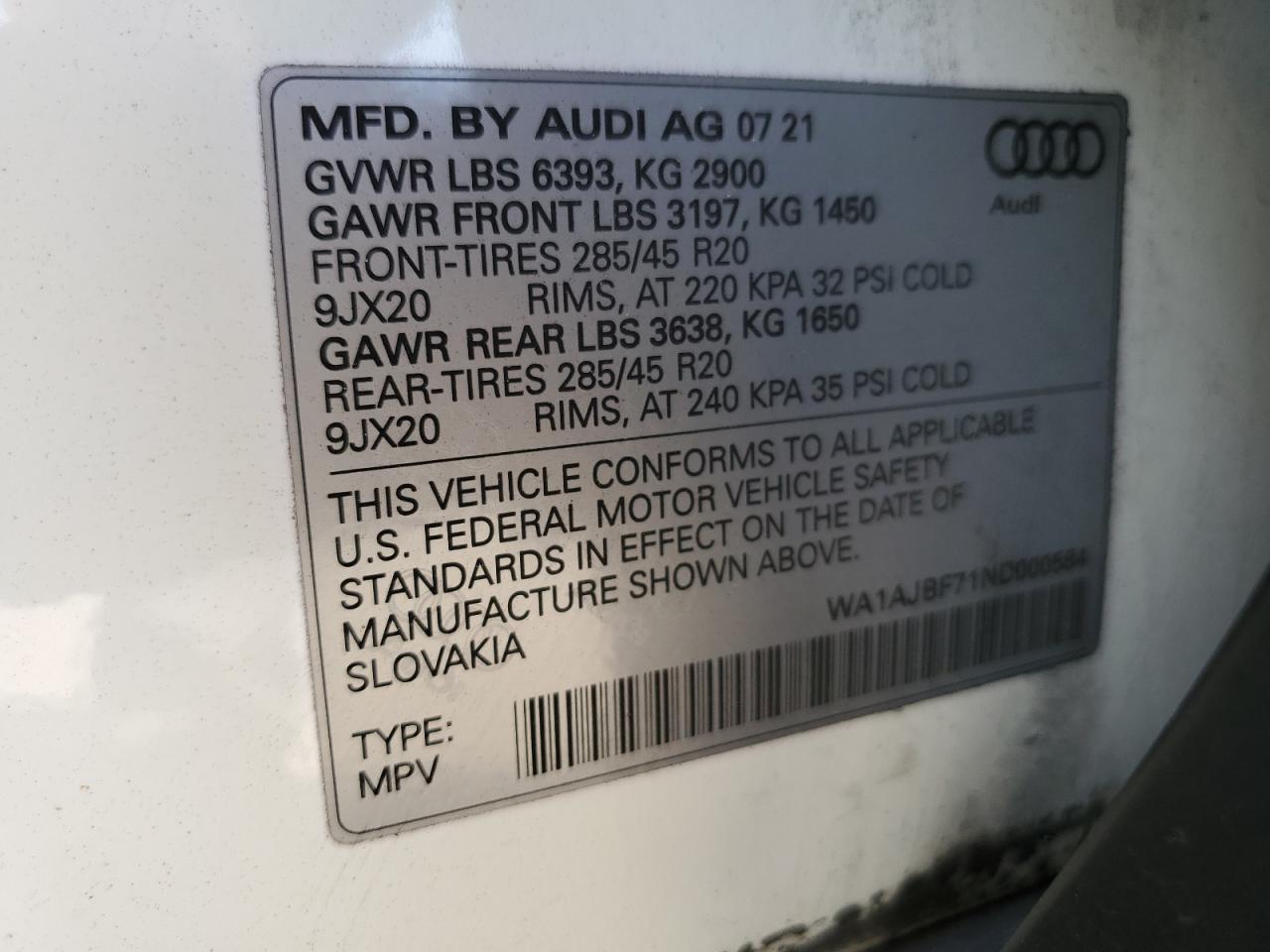 Photo 12 VIN: WA1AJBF71ND000584 - AUDI Q7 