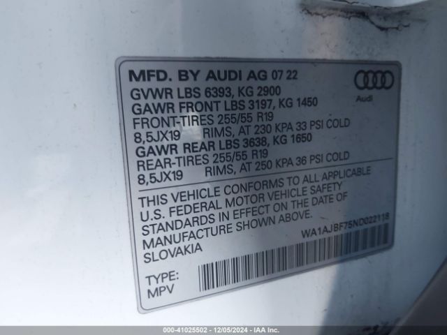 Photo 8 VIN: WA1AJBF75ND022118 - AUDI Q7 