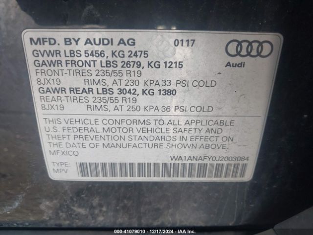 Photo 8 VIN: WA1ANAFY0J2003084 - AUDI Q5 