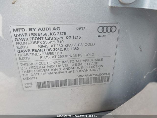 Photo 8 VIN: WA1ANAFY0J2060398 - AUDI Q5 