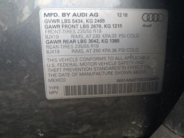 Photo 9 VIN: WA1ANAFY0K2034465 - AUDI Q5 