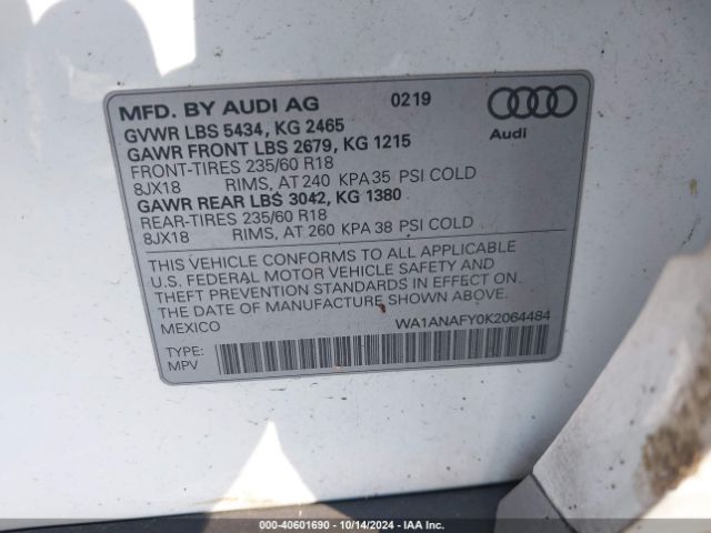 Photo 8 VIN: WA1ANAFY0K2064484 - AUDI Q5 