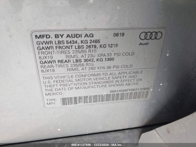 Photo 8 VIN: WA1ANAFY0K2132895 - AUDI Q5 