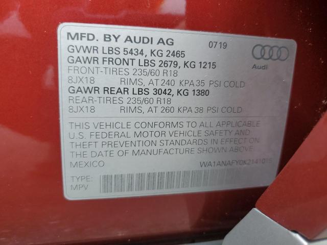 Photo 11 VIN: WA1ANAFY0K2141015 - AUDI Q5 PREMIUM 