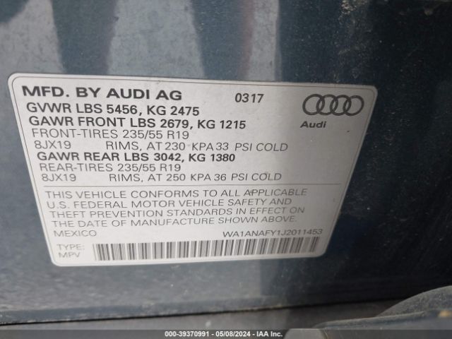 Photo 8 VIN: WA1ANAFY1J2011453 - AUDI Q5 