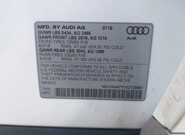 Photo 8 VIN: WA1ANAFY1K2138981 - AUDI Q5 