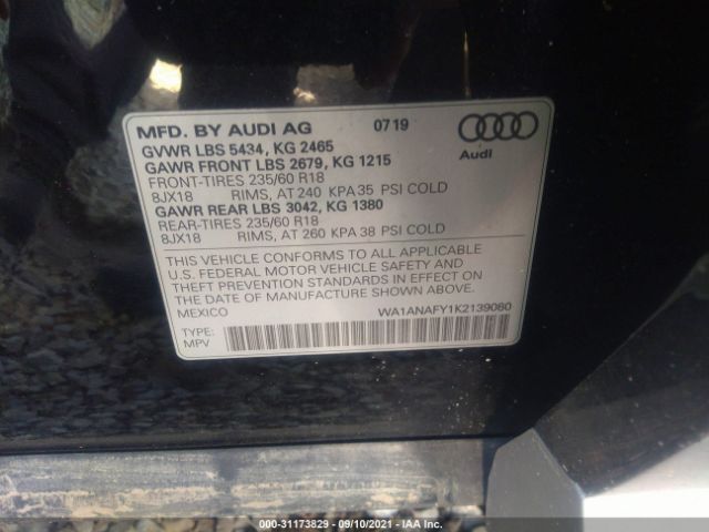 Photo 8 VIN: WA1ANAFY1K2139080 - AUDI Q5 