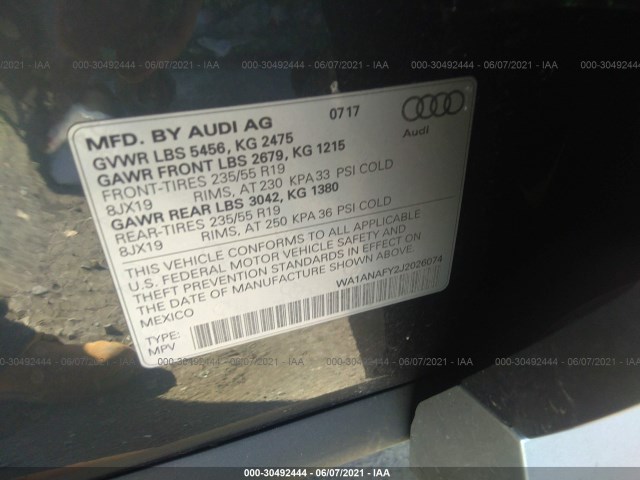 Photo 8 VIN: WA1ANAFY2J2026074 - AUDI Q5 