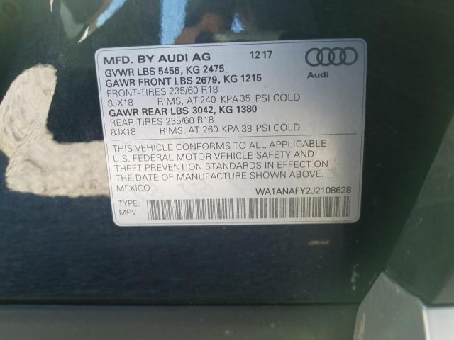 Photo 9 VIN: WA1ANAFY2J2108628 - AUDI Q5 PREMIUM 