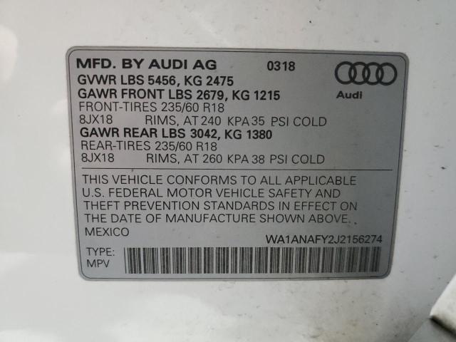 Photo 12 VIN: WA1ANAFY2J2156274 - AUDI Q5 PREMIUM 