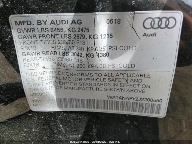 Photo 8 VIN: WA1ANAFY2J2200550 - AUDI Q5 