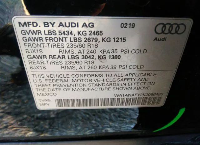 Photo 8 VIN: WA1ANAFY2K2066480 - AUDI Q5 