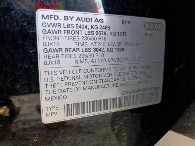 Photo 9 VIN: WA1ANAFY2K2107593 - AUDI Q5 PREMIUM 