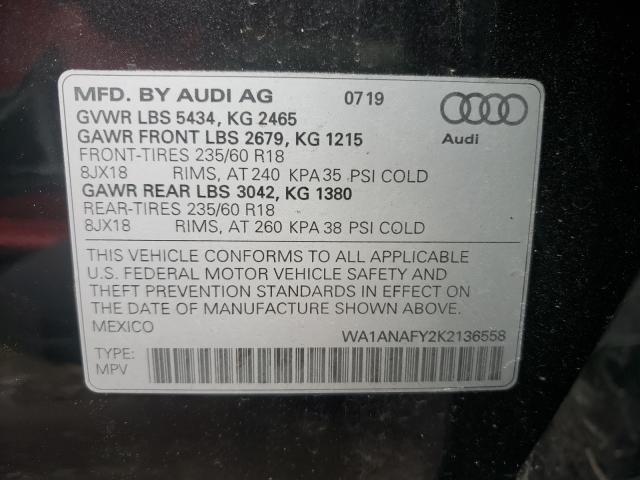 Photo 9 VIN: WA1ANAFY2K2136558 - AUDI Q5 PREMIUM 