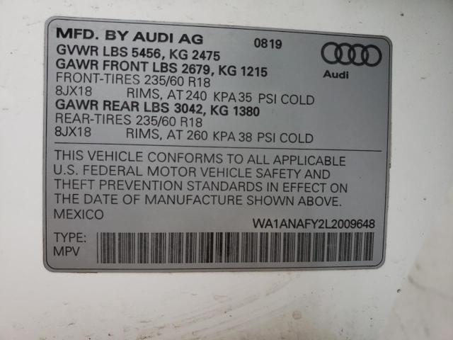 Photo 11 VIN: WA1ANAFY2L2009648 - AUDI Q5 PREMIUM 