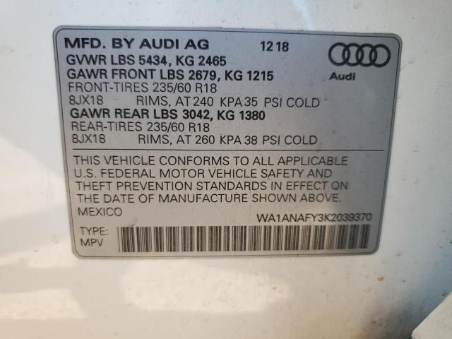 Photo 11 VIN: WA1ANAFY3K2039370 - AUDI Q5 