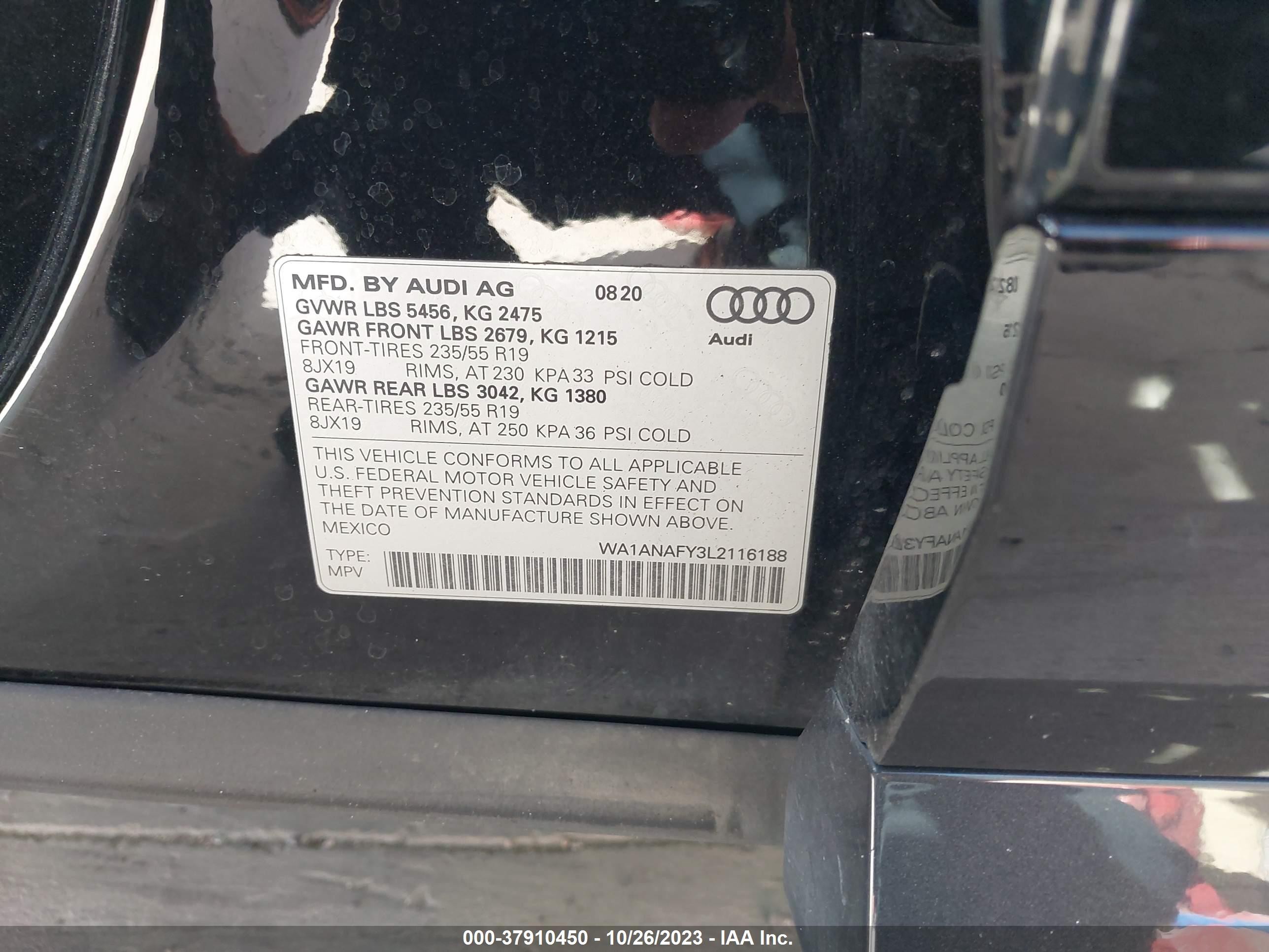 Photo 8 VIN: WA1ANAFY3L2116188 - AUDI Q5 