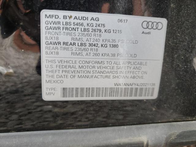 Photo 11 VIN: WA1ANAFY4J2021135 - AUDI Q5 