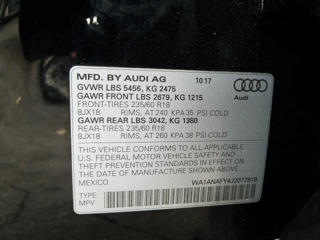 Photo 9 VIN: WA1ANAFY4J2077818 - AUDI Q5 