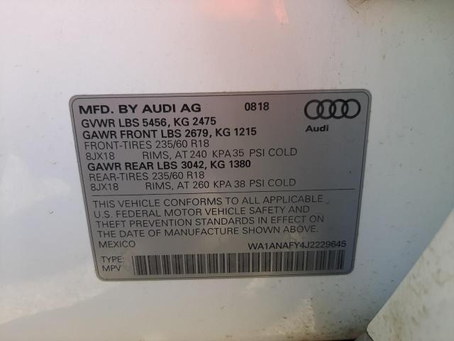 Photo 9 VIN: WA1ANAFY4J2229645 - AUDI Q5 PREMIUM 