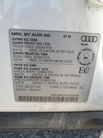 Photo 13 VIN: WA1ANAFY4K2043976 - AUDI Q5 PREMIUM 