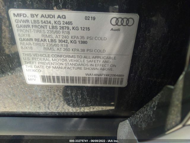 Photo 8 VIN: WA1ANAFY4K2064889 - AUDI Q5 